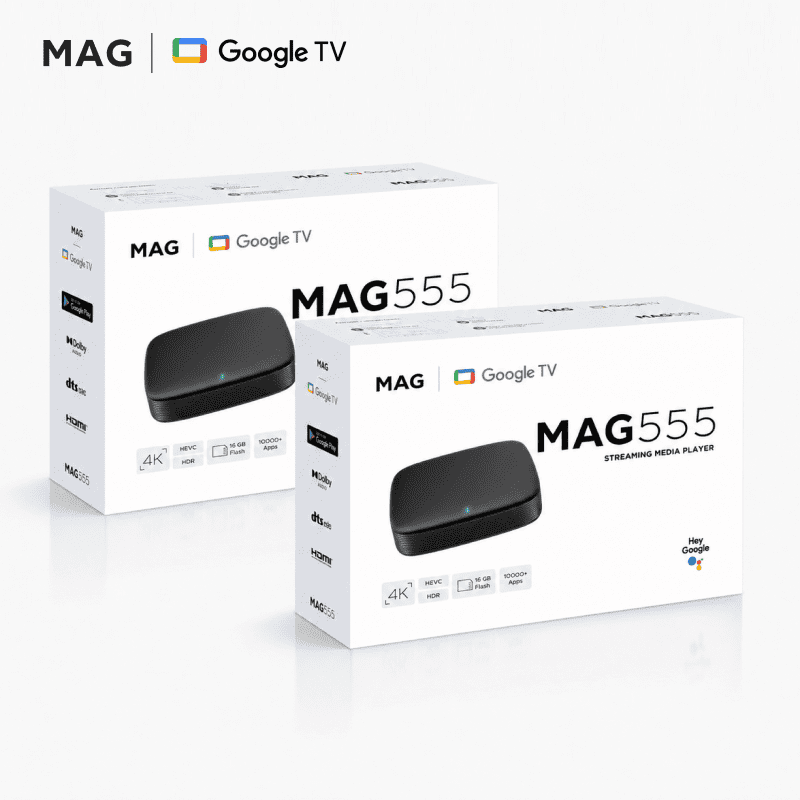 MAG555 x2 Pack – 4K Android TV IPTV Boxes Wholesale
