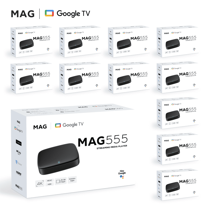 MAG555 x12 Pack – 4K Android TV IPTV Boxes Wholesale