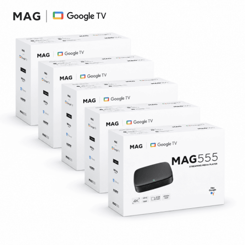 MAG555 x5 Pack – 4K Android TV IPTV Boxes Wholesale