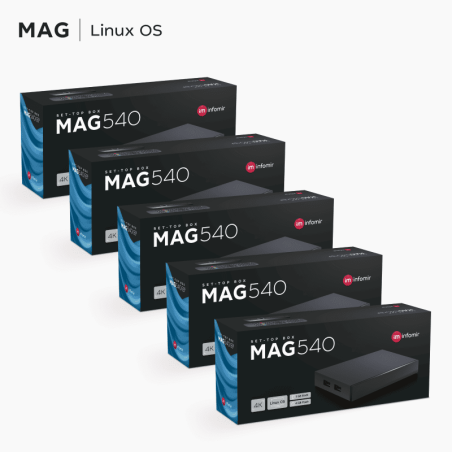 MAG540 x5 Pack – 4K Linux IPTV Set-Top Boxes Wholesale