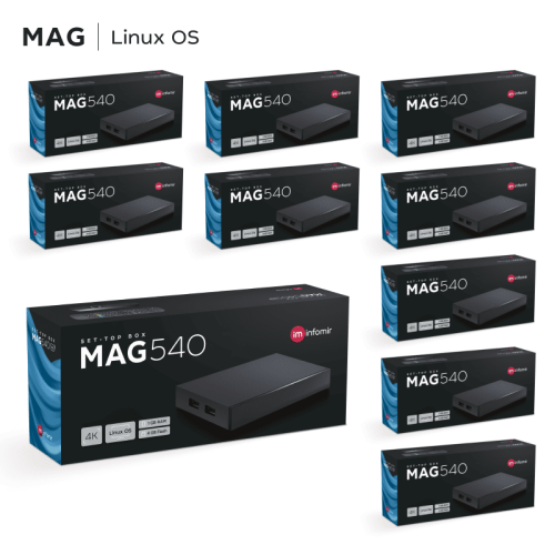 MAG540 x10 Pack – 4K Linux IPTV Set-Top Boxes Wholesale