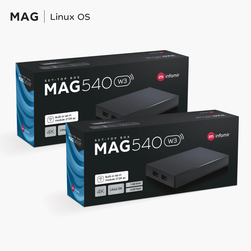 MAG540w3 x2 Pack – 4K IPTV Boxes with Wi-Fi Wholesale