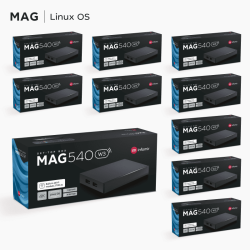 MAG540w3 x10 Pack – 4K IPTV Boxes with Wi-Fi Wholesale