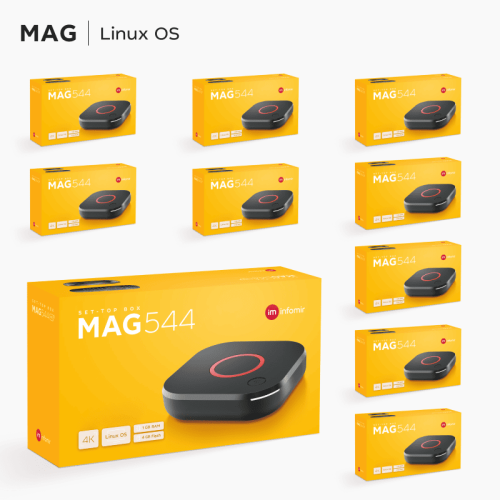 MAG544 x10 Pack – 4K Linux IPTV Set-Top Boxes Wholesale
