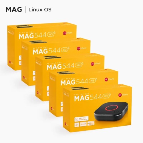 MAG544w3 x5 Pack – 4K IPTV Boxes with Wi-Fi Wholesale