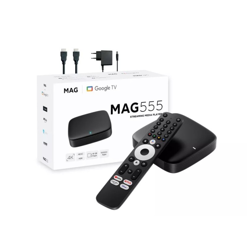 MAG555 IPTV Box Google TV™ 4K HDR – Streaming Device by Infomir
